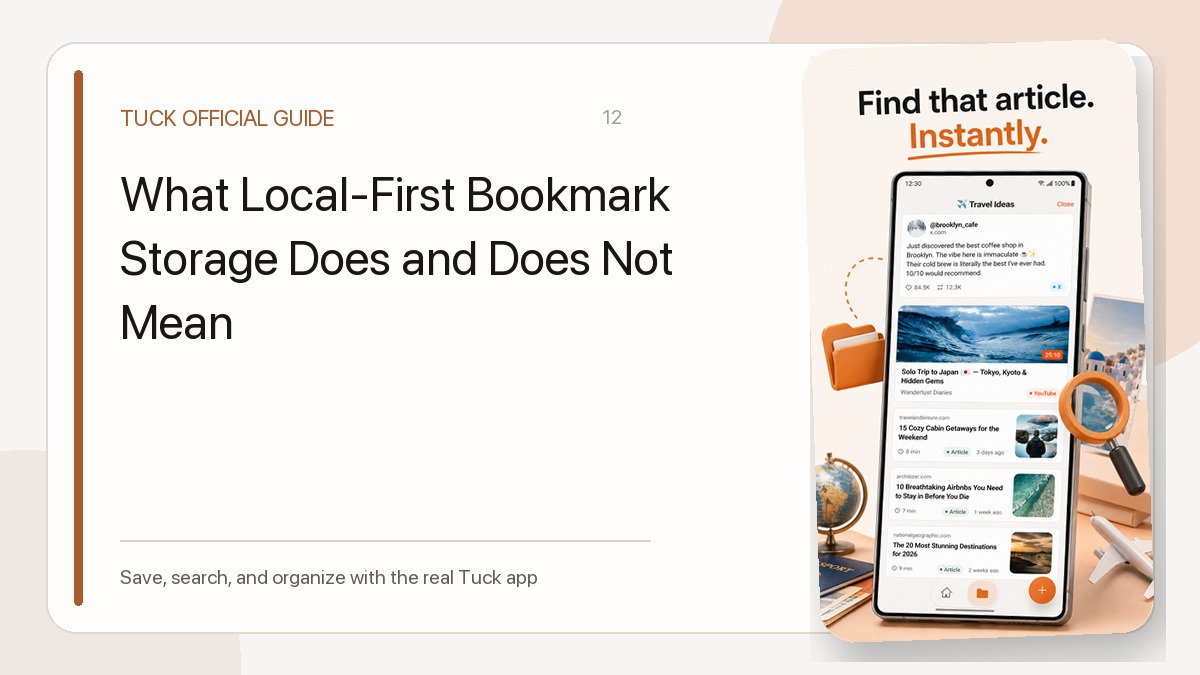 What Local-First Bookmark Storage Does and Does Not Mean