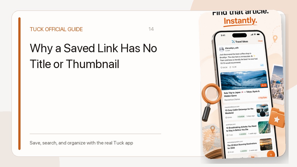 Why a Saved Link Has No Title or Thumbnail