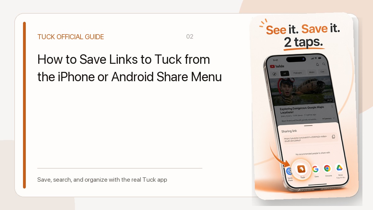 How to Save Links to Tuck from the iPhone or Android Share Menu