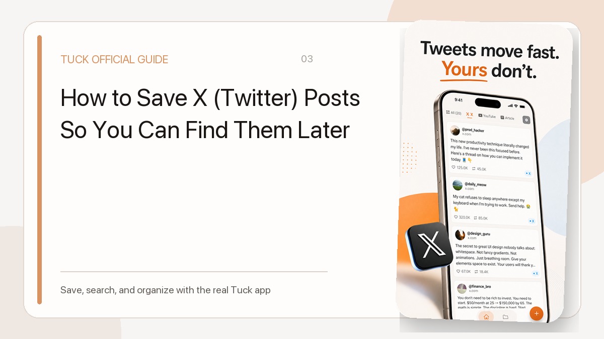 How to Save X (Twitter) Posts So You Can Find Them Later